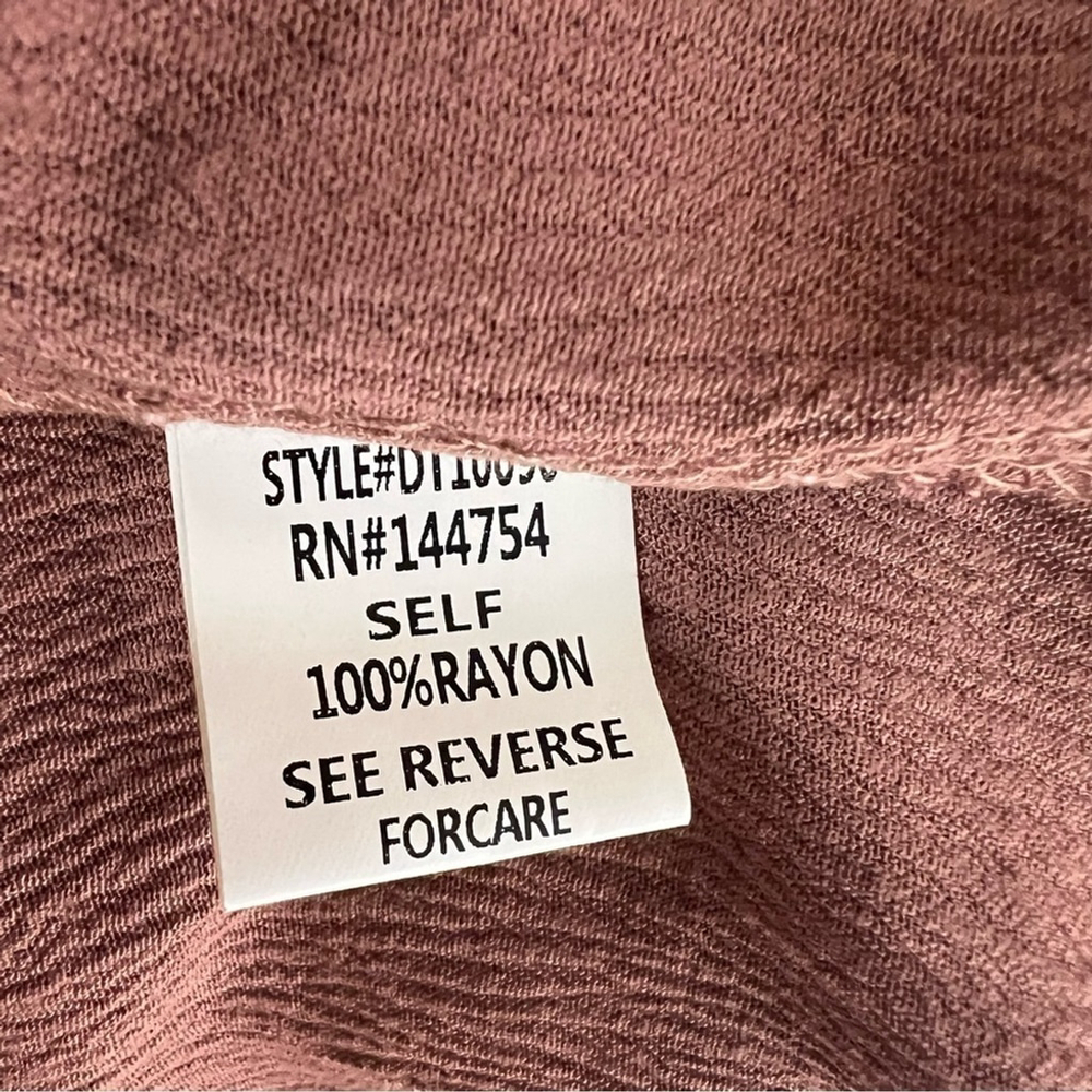 Davi & Dani Tiered Shift Dress Small Mauve Crochet Boho Flowy Summer Crinkle NWT - Picture 11 of 12